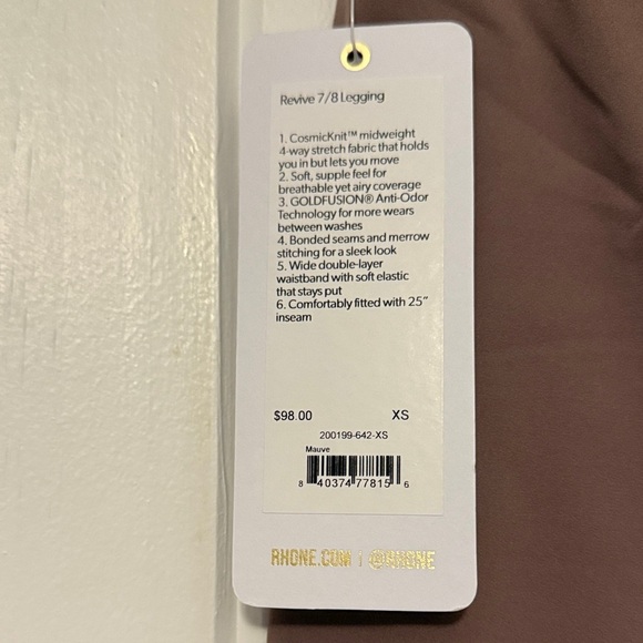 RHONE Women's Mauve Revive Leggings - Picture 4 of 5